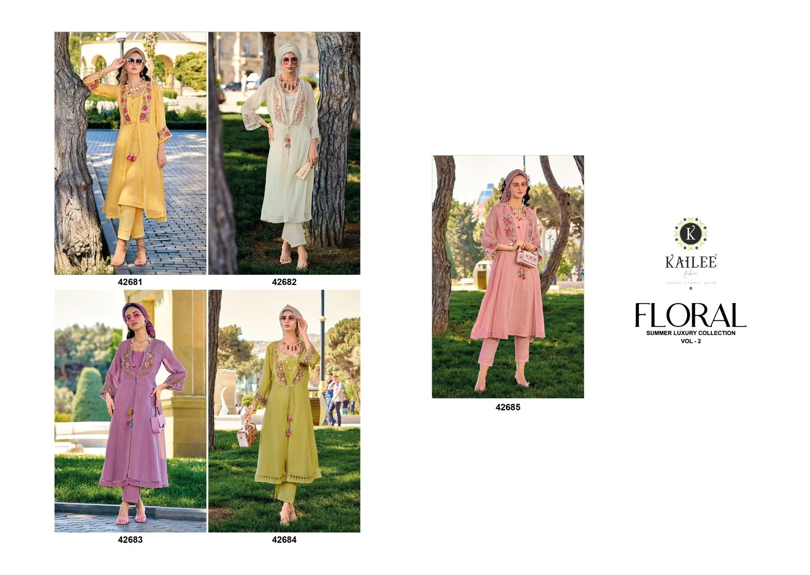 Kailee Fashion Floral Vol 2 Pure Viscouse Organa Silk Wholesale Fancy Readymade Salwar Suit Catalog — Wholesale Readymade Suit, Kailee Fashion wholesale from Surat — view 6